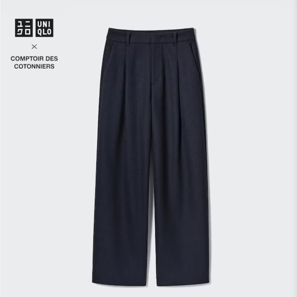Uniqlo x Comptoir des Cotonniers BRUSHED JERSEY PLEATED WIDE PANTS